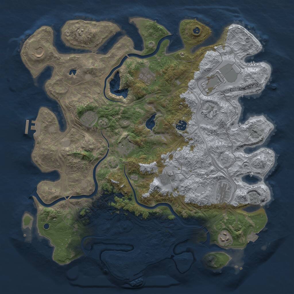 Rust Map: Procedural Map, Size: 4250, Seed: 167310801, 17 Monuments