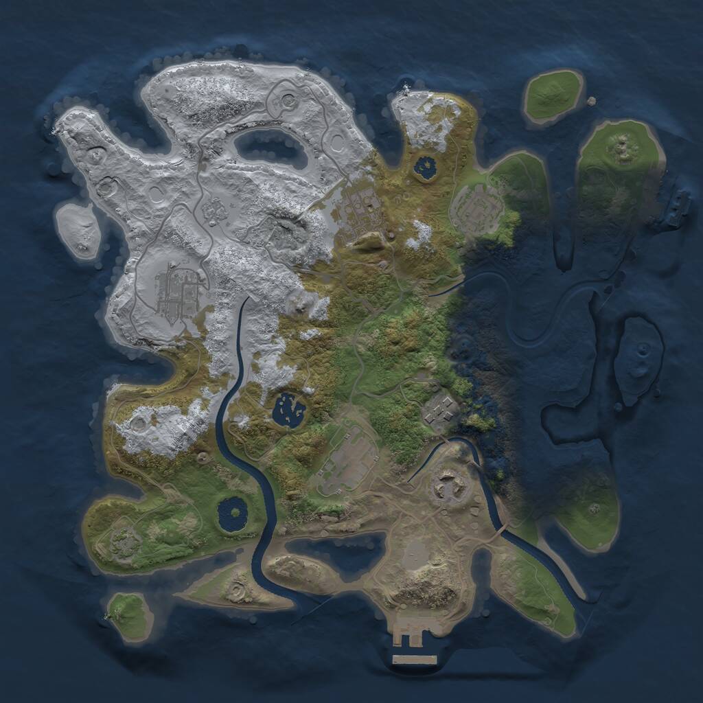 Rust Map: Procedural Map, Size: 3200, Seed: 278761560, 13 Monuments