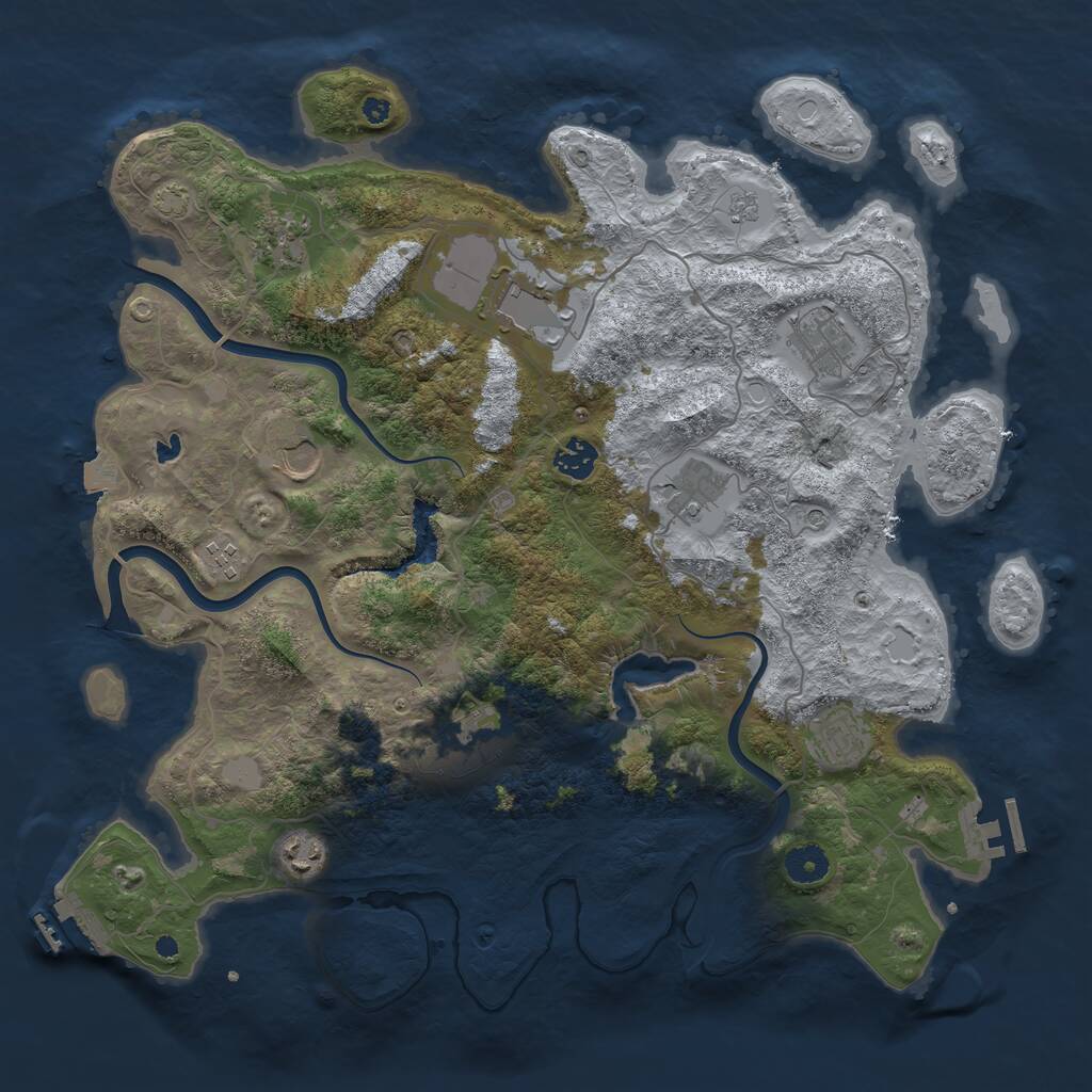 Rust Map: Procedural Map, Size: 4000, Seed: 3257813, 16 Monuments