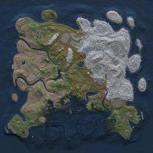 Thumbnail Rust Map: Procedural Map, Size: 4000, Seed: 3257813, 16 Monuments