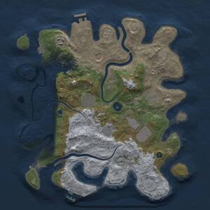 Thumbnail Rust Map: Procedural Map, Size: 3500, Seed: 465465, 13 Monuments