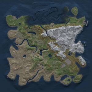 Thumbnail Rust Map: Procedural Map, Size: 4000, Seed: 1464739540, 15 Monuments