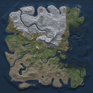 Thumbnail Rust Map: Procedural Map, Size: 5000, Seed: 1611354131, 17 Monuments