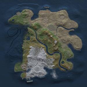 Thumbnail Rust Map: Procedural Map, Size: 3000, Seed: 461299790, 11 Monuments