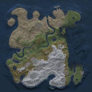 Thumbnail Rust Map: Procedural Map, Size: 3500, Seed: 1015680100, 15 Monuments