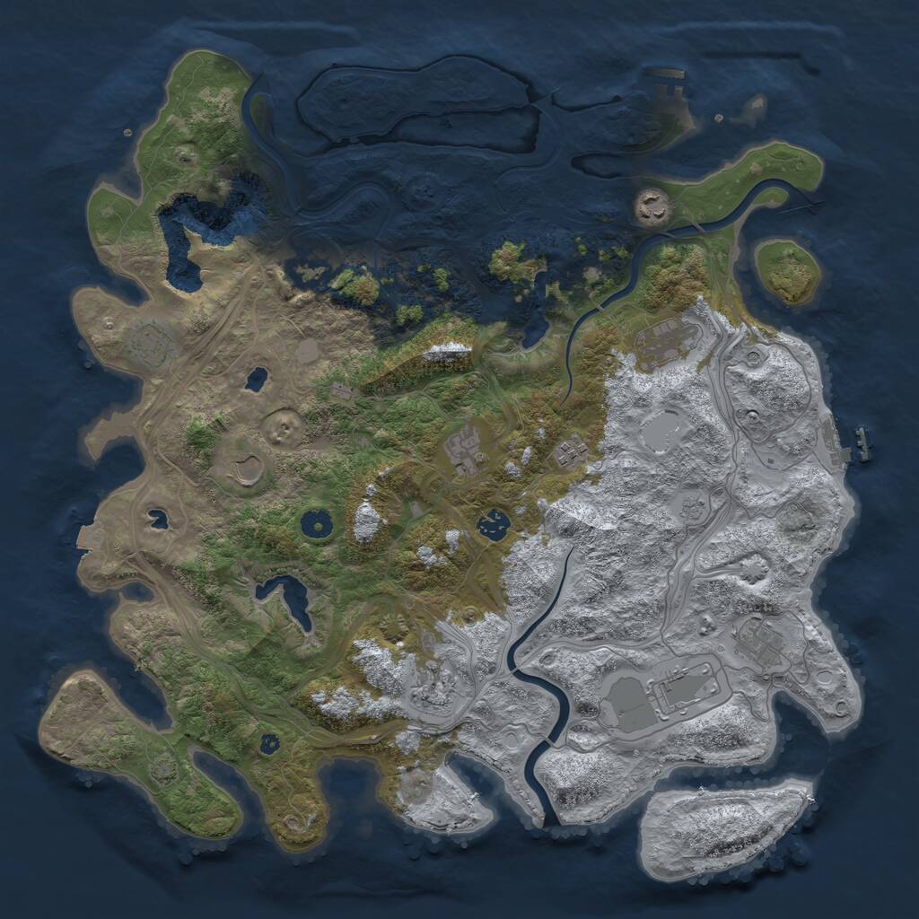 Rust Map: Procedural Map, Size: 4500, Seed: 7520911, 17 Monuments