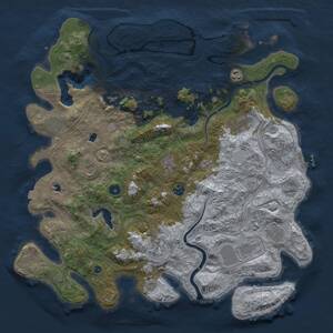 Thumbnail Rust Map: Procedural Map, Size: 4500, Seed: 7520911, 17 Monuments