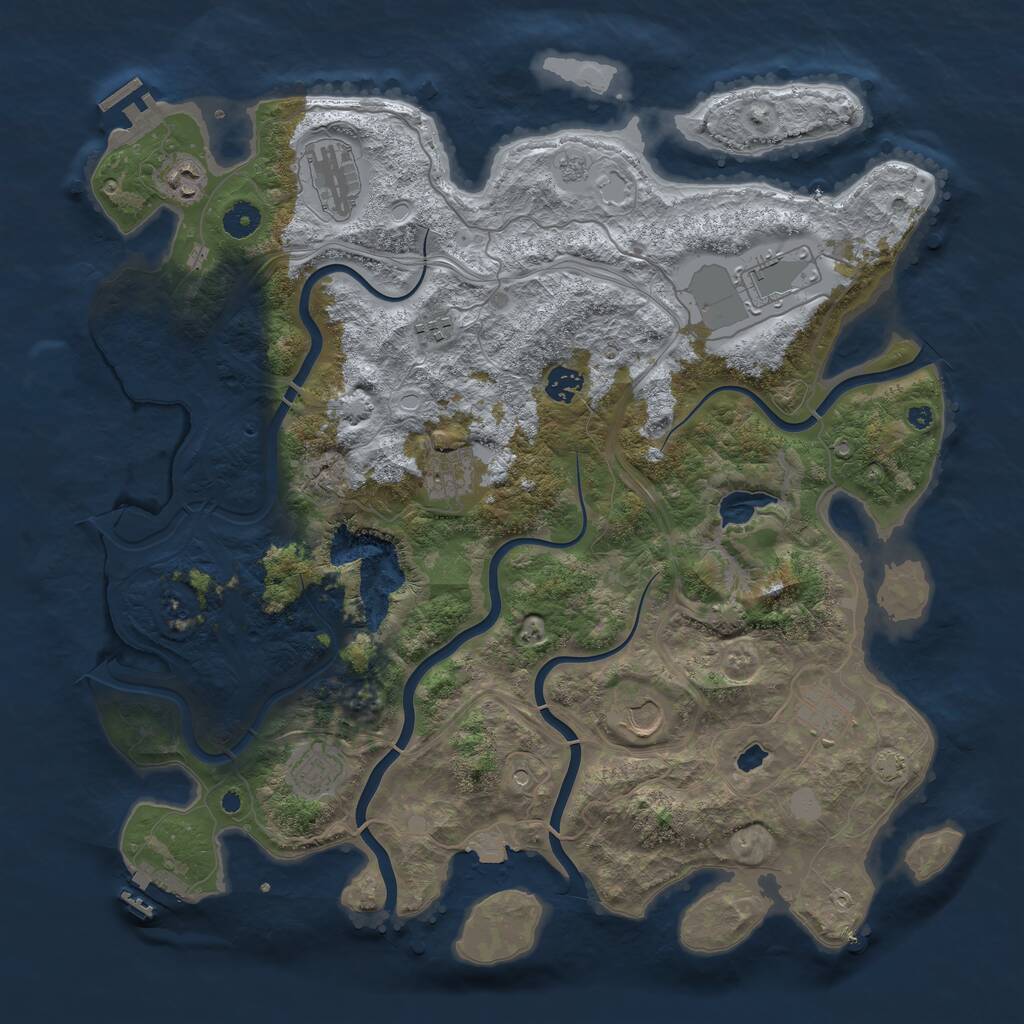 Rust Map: Procedural Map, Size: 4250, Seed: 916247774, 15 Monuments
