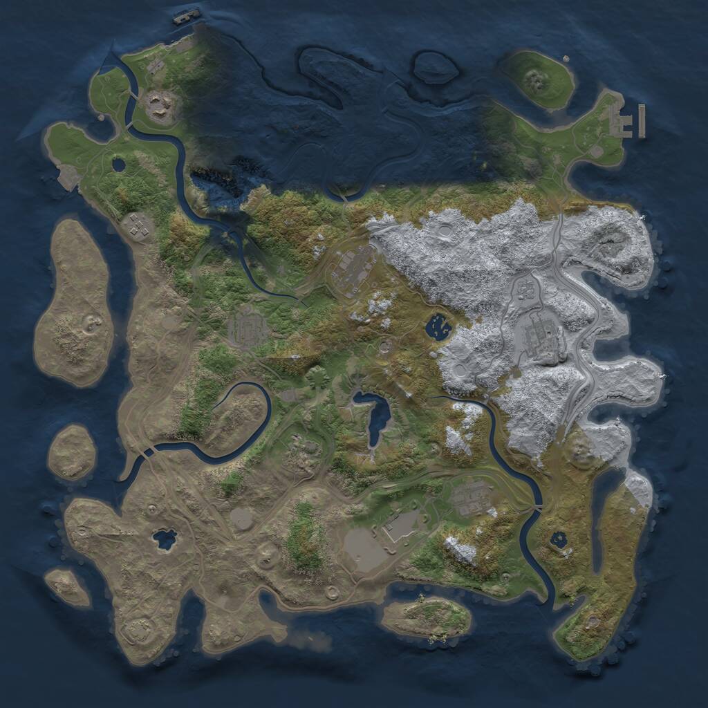 Rust Map: Procedural Map, Size: 4250, Seed: 109706911, 15 Monuments