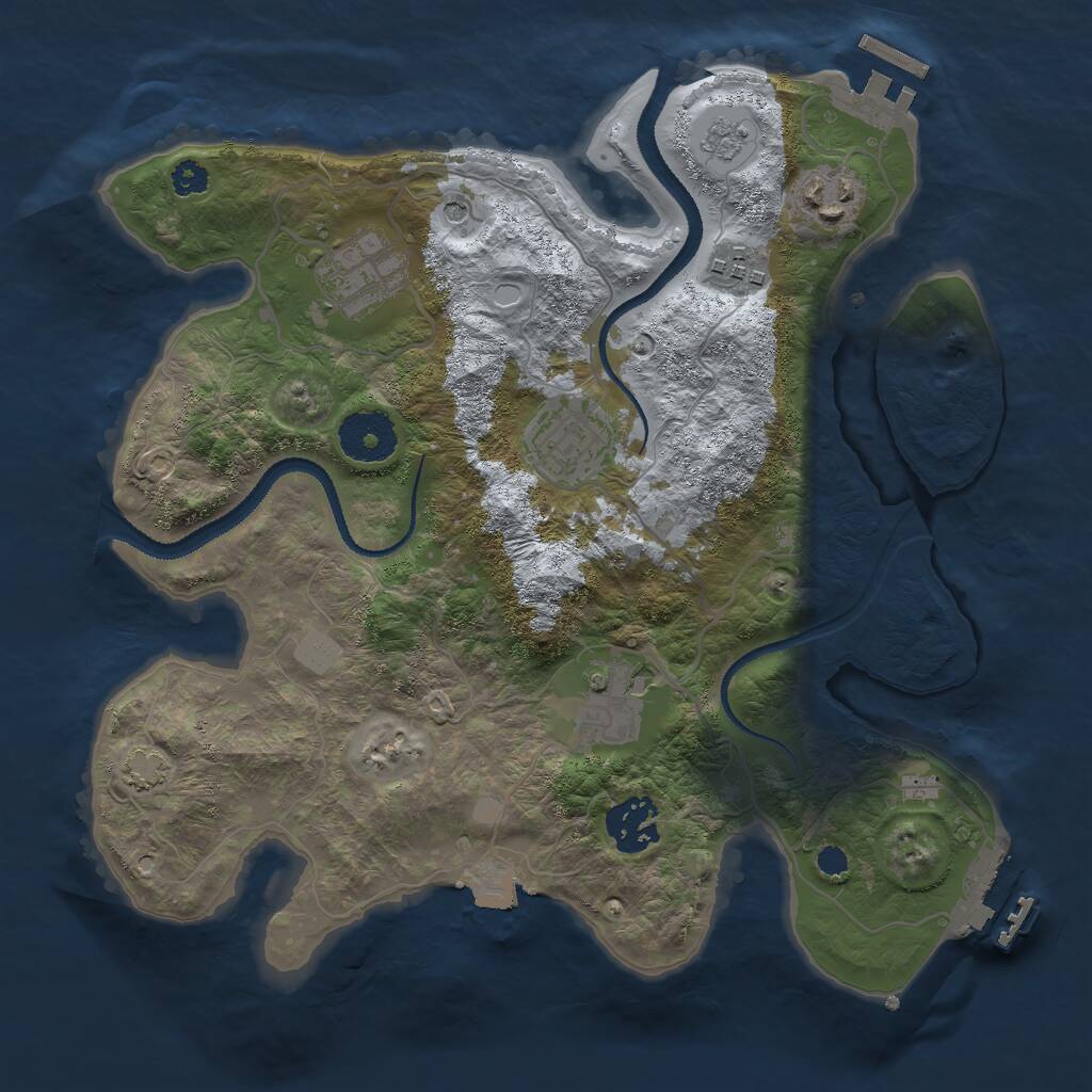 Rust Map: Procedural Map, Size: 3000, Seed: 159852, 12 Monuments