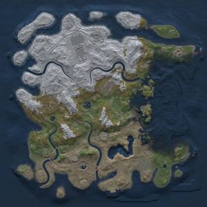 Thumbnail Rust Map: Procedural Map, Size: 4250, Seed: 2143542201, 14 Monuments
