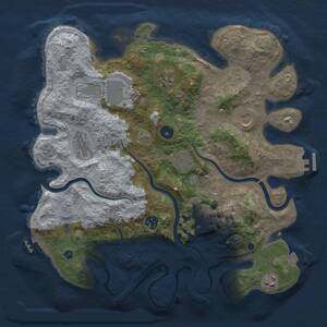 Thumbnail Rust Map: Procedural Map, Size: 3700, Seed: 1065650805, 15 Monuments