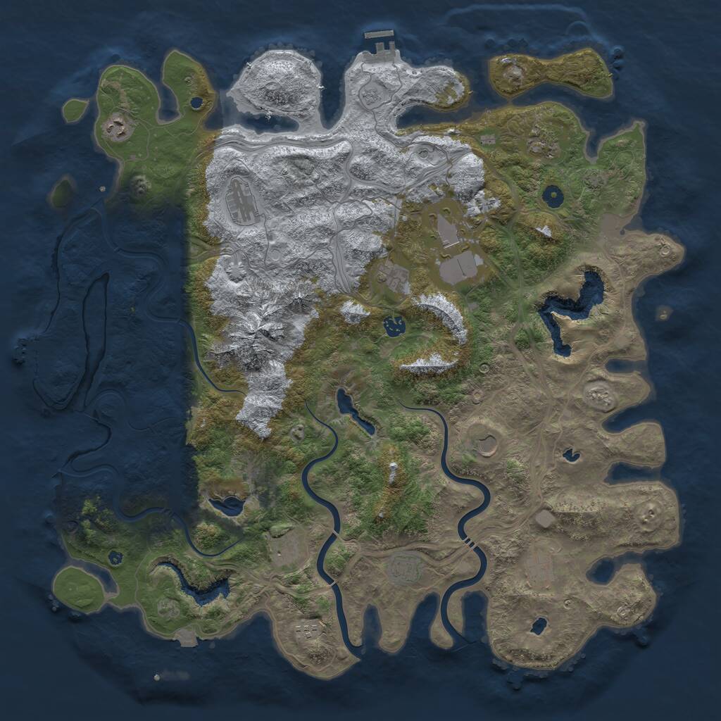 Rust Map: Procedural Map, Size: 5000, Seed: 85768873, 17 Monuments