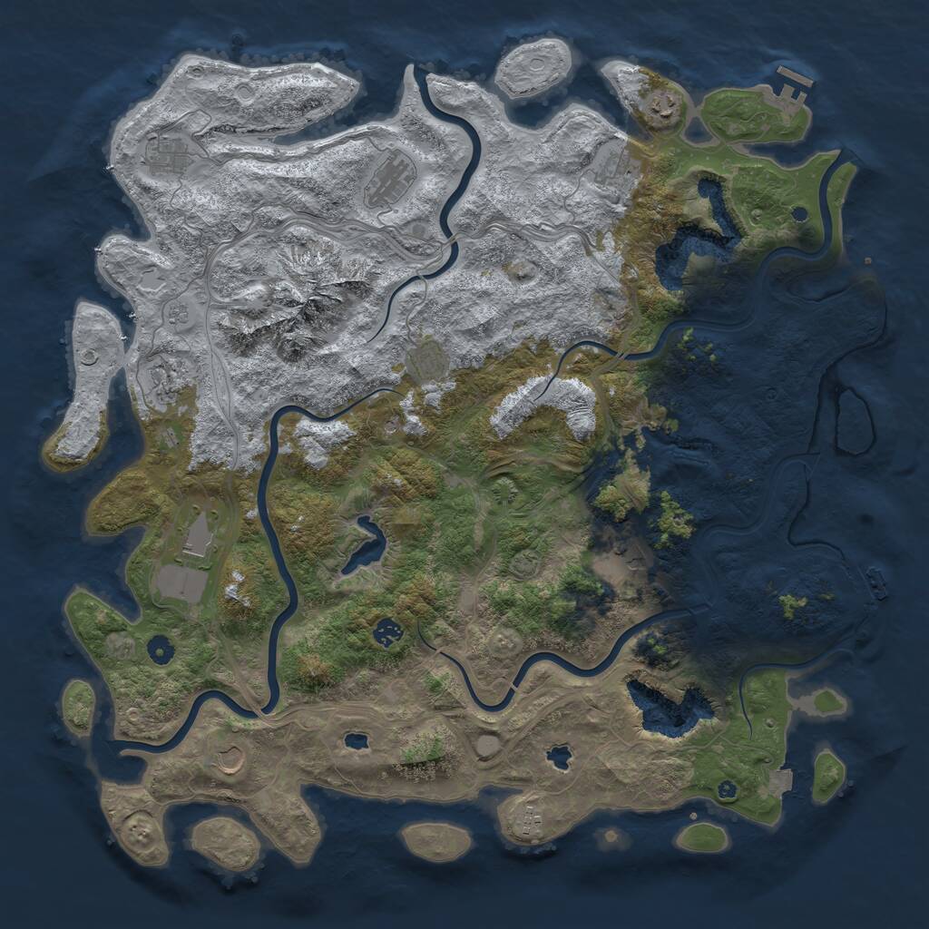 Rust Map: Procedural Map, Size: 5000, Seed: 95785, 17 Monuments