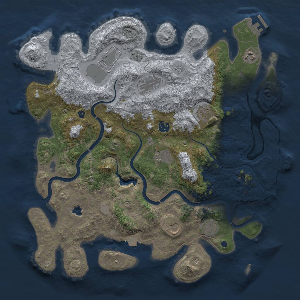 Rust Map: Procedural Map, Size: 4000, Seed: 1697673057, 15 Monuments
