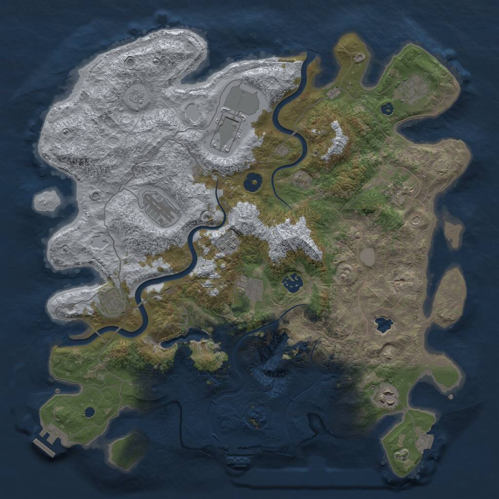 Rust Map: Procedural Map, Size: 4000, Seed: 643032830, 15 Monuments