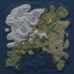 Thumbnail Rust Map: Procedural Map, Size: 4000, Seed: 643032830, 15 Monuments