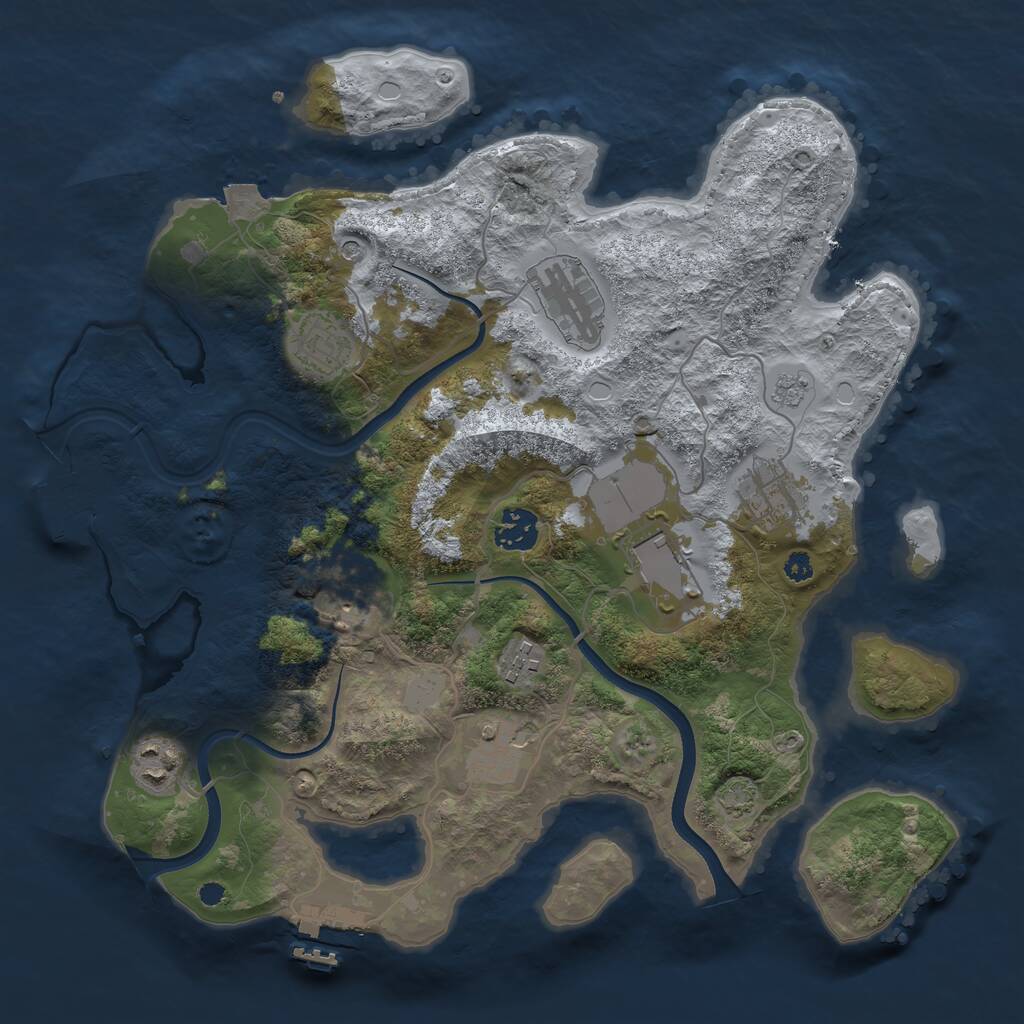 Rust Map: Procedural Map, Size: 3500, Seed: 13232562, 15 Monuments