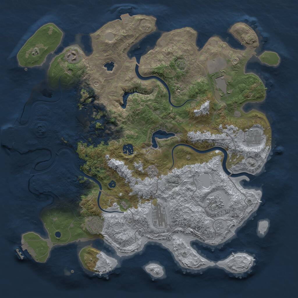 Rust Map: Procedural Map, Size: 4000, Seed: 540507449, 15 Monuments