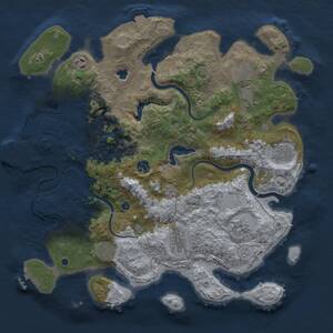 Thumbnail Rust Map: Procedural Map, Size: 4000, Seed: 540507449, 15 Monuments