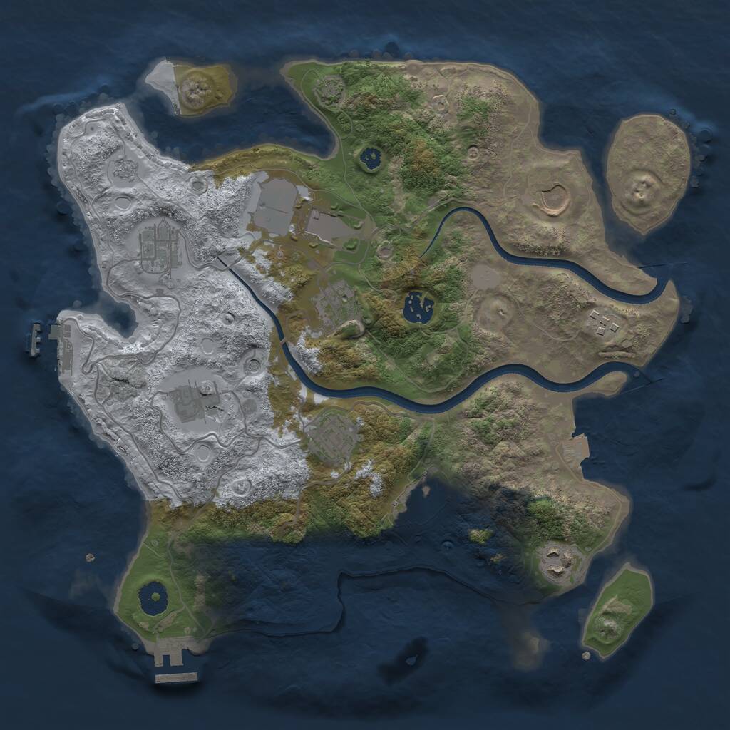 Rust Map: Procedural Map, Size: 3500, Seed: 2301712, 16 Monuments