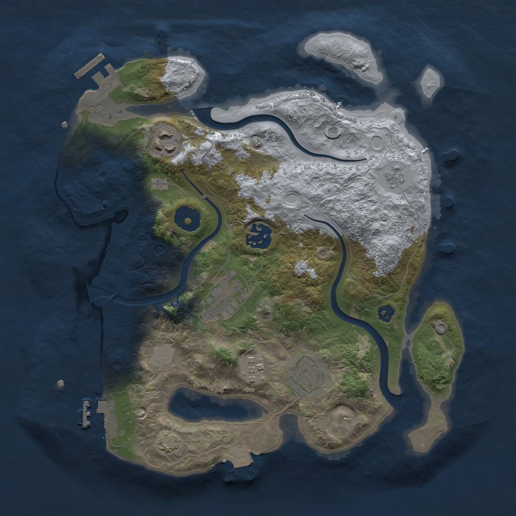 Rust Map: Procedural Map, Size: 3000, Seed: 49786587, 11 Monuments