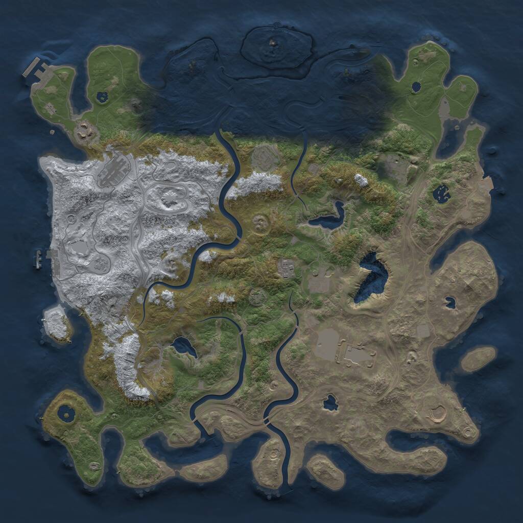 Rust Map: Procedural Map, Size: 4500, Seed: 317670913, 15 Monuments