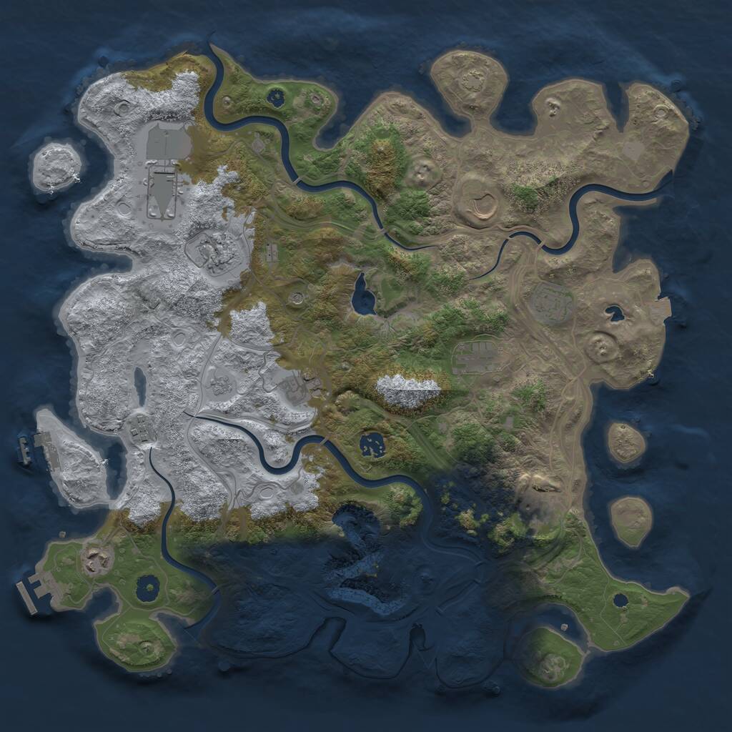 Rust Map: Procedural Map, Size: 4250, Seed: 1421780815, 16 Monuments
