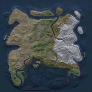 Thumbnail Rust Map: Procedural Map, Size: 3500, Seed: 309590612, 14 Monuments