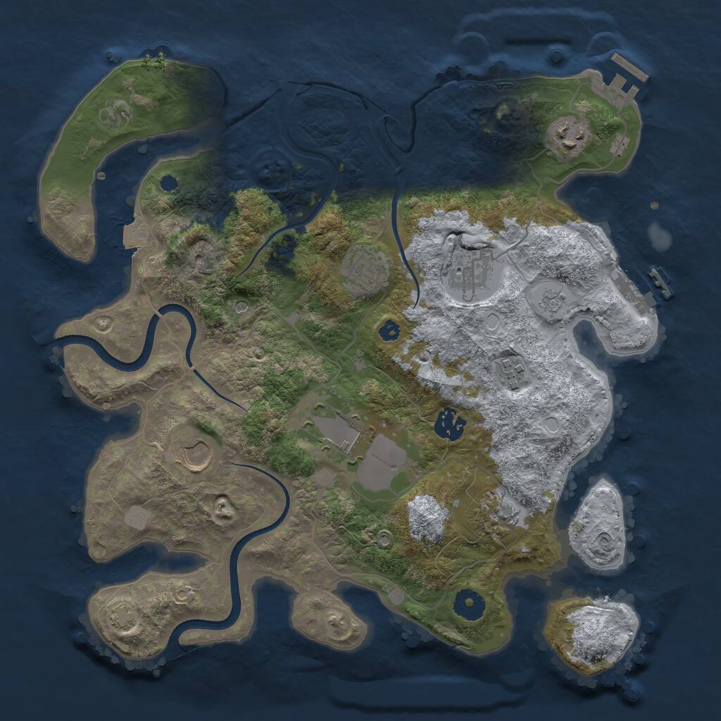 Rust Map: Procedural Map, Size: 3500, Seed: 6265914, 14 Monuments