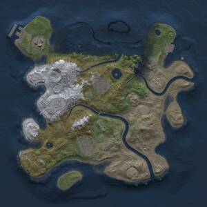 Thumbnail Rust Map: Procedural Map, Size: 3000, Seed: 14304301, 9 Monuments
