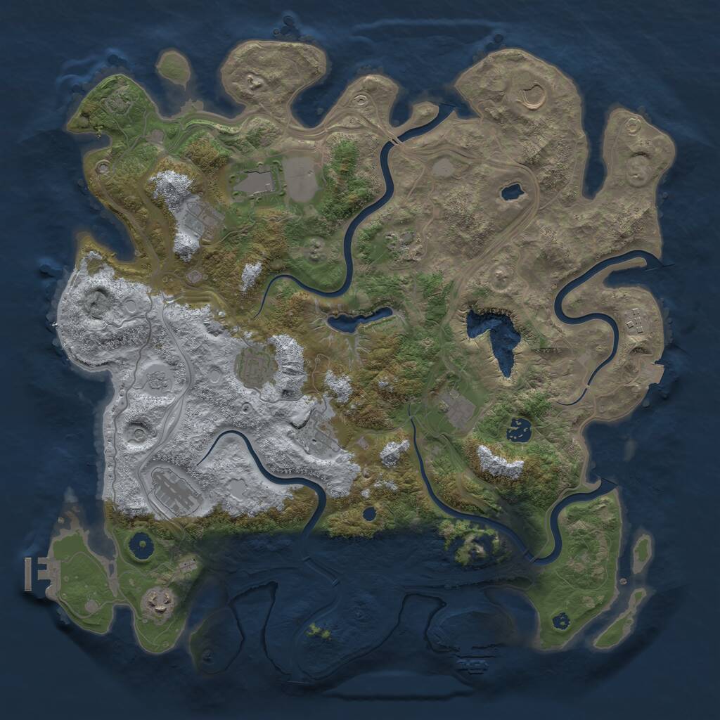 Rust Map: Procedural Map, Size: 4300, Seed: 647262252, 17 Monuments