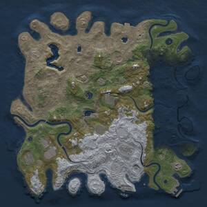 Thumbnail Rust Map: Procedural Map, Size: 4500, Seed: 1498675010, 16 Monuments