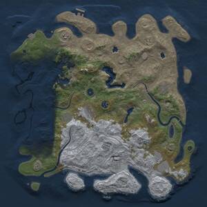 Thumbnail Rust Map: Procedural Map, Size: 4500, Seed: 1225920345, 16 Monuments