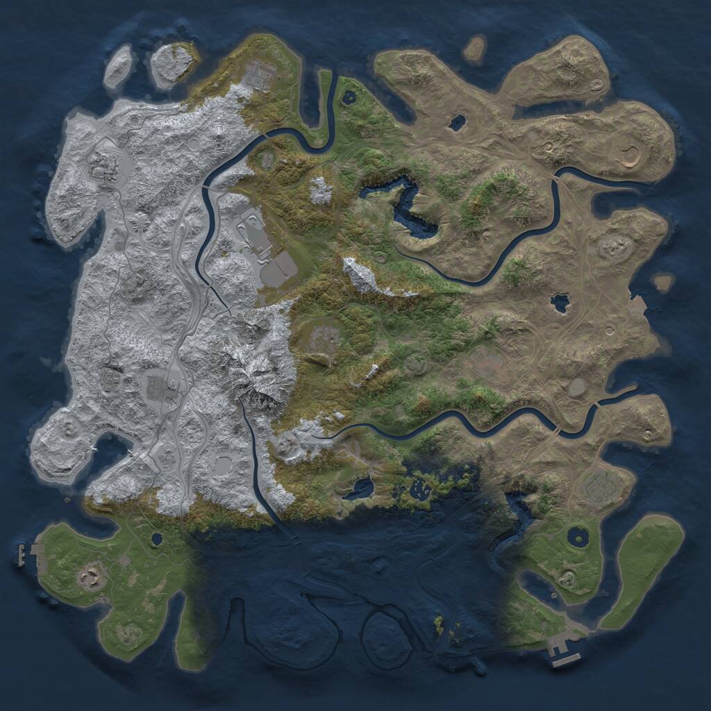 Rust Map: Procedural Map, Size: 5000, Seed: 1191822984, 17 Monuments