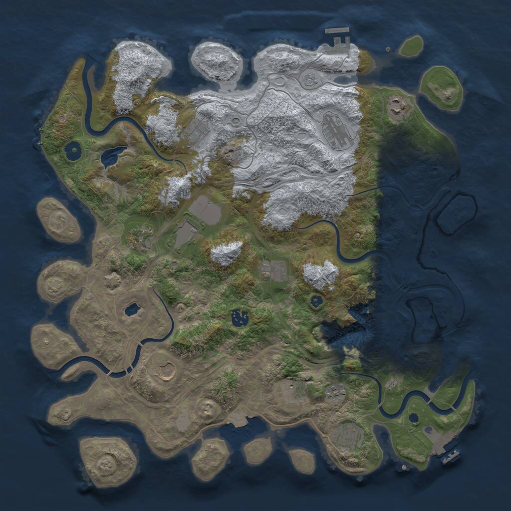 Rust Map: Procedural Map, Size: 4250, Seed: 282478011, 17 Monuments