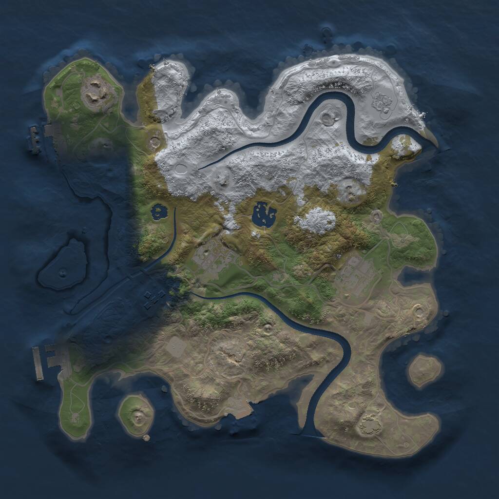 Rust Map: Procedural Map, Size: 3000, Seed: 94721, 11 Monuments