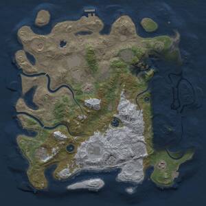 Thumbnail Rust Map: Procedural Map, Size: 4000, Seed: 2098159377, 16 Monuments