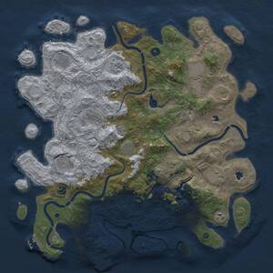 Thumbnail Rust Map: Procedural Map, Size: 4500, Seed: 175136320, 17 Monuments