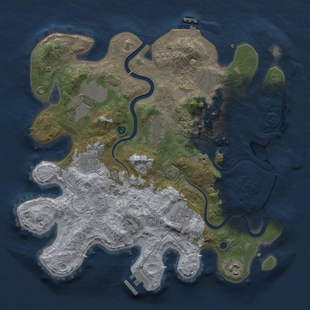 Rust Map: Procedural Map, Size: 3500, Seed: 521206042, 13 Monuments