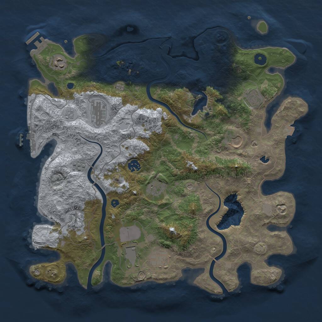 Rust Map: Procedural Map, Size: 4000, Seed: 48991337, 16 Monuments