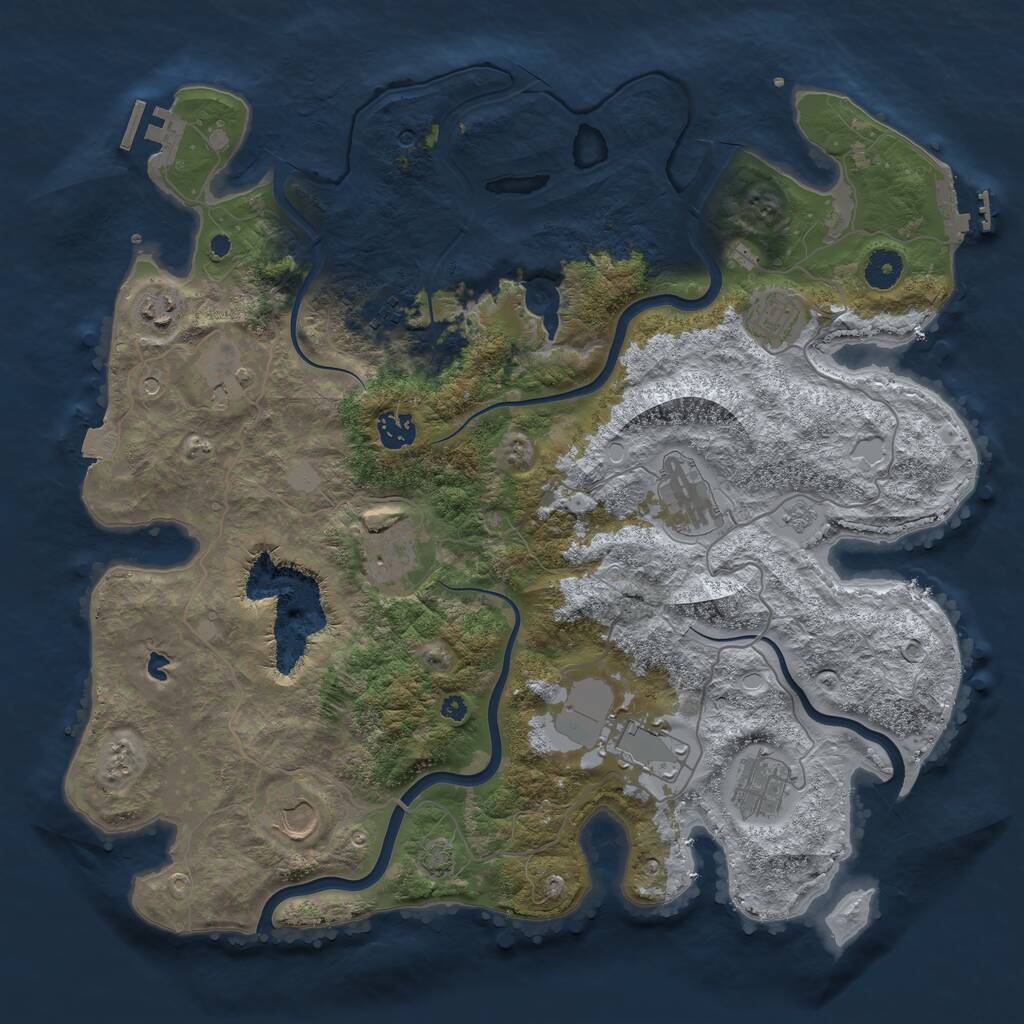 Rust Map: Procedural Map, Size: 4000, Seed: 186572399, 16 Monuments