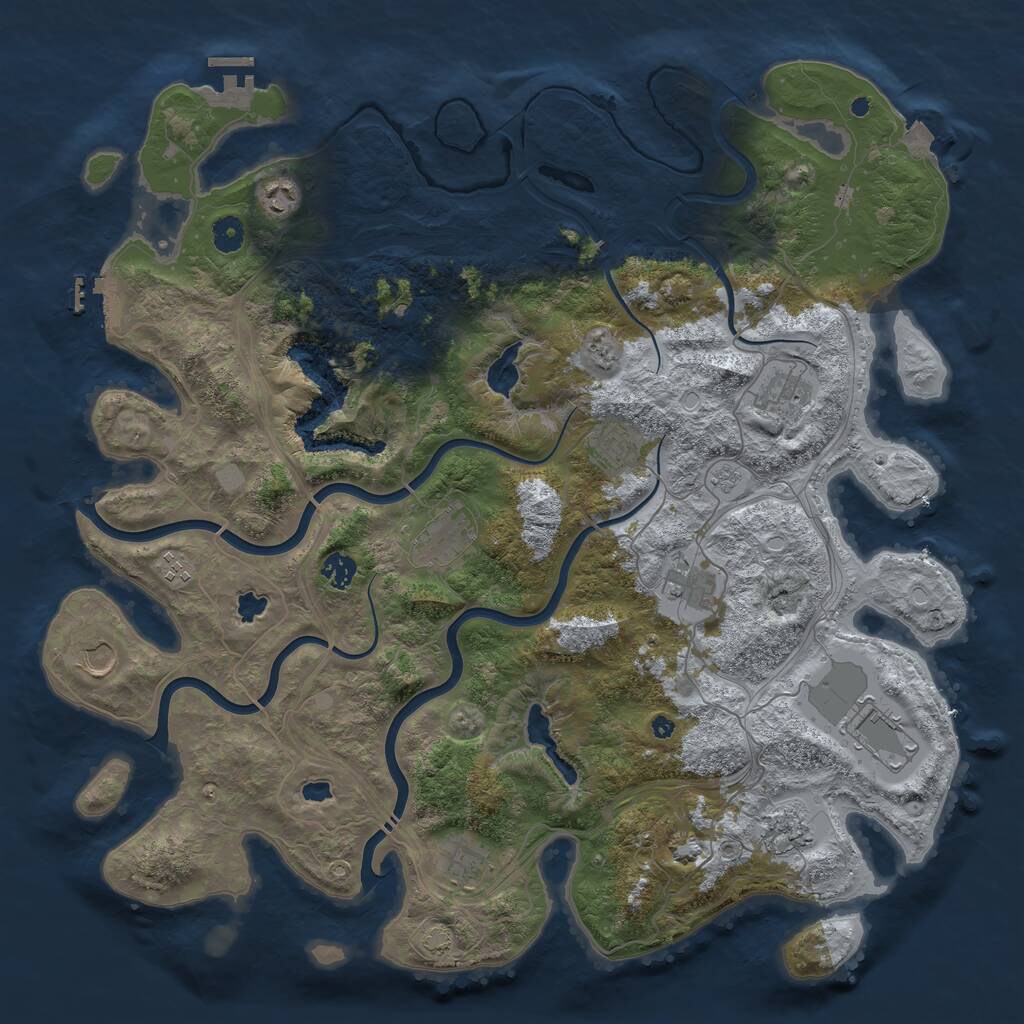 Rust Map: Procedural Map, Size: 4500, Seed: 31481, 17 Monuments