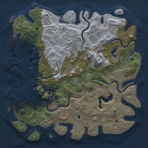 Thumbnail Rust Map: Procedural Map, Size: 5000, Seed: 1276598491, 17 Monuments
