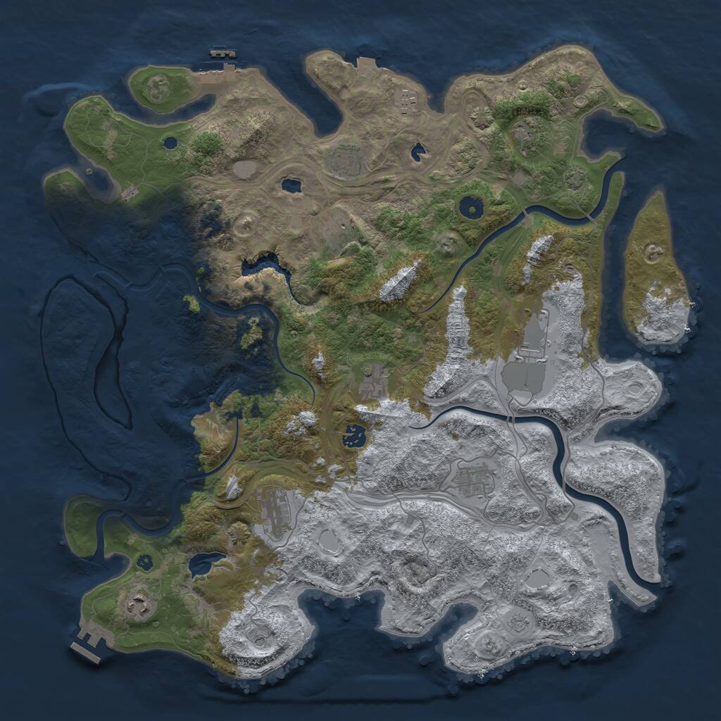 Rust Map: Procedural Map, Size: 4500, Seed: 75683886, 16 Monuments