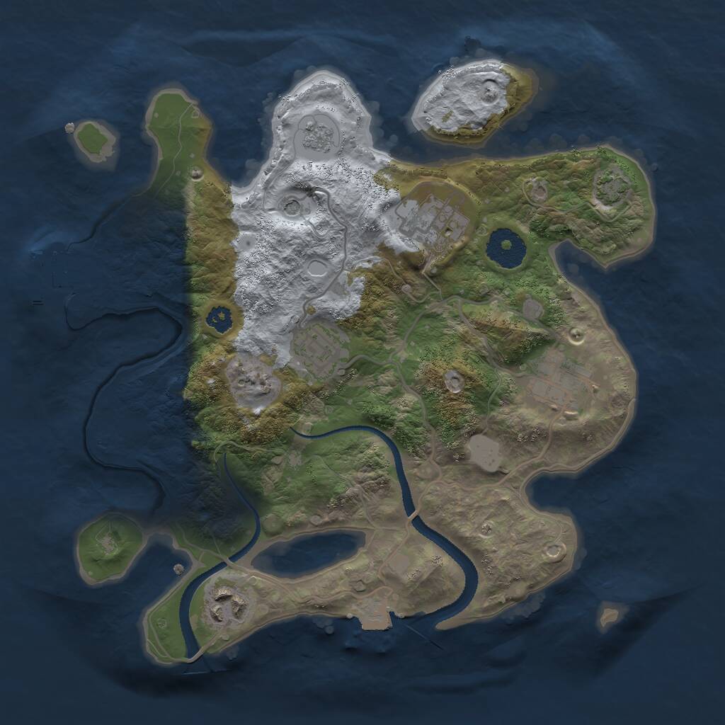 Rust Map: Procedural Map, Size: 2800, Seed: 165858, 9 Monuments