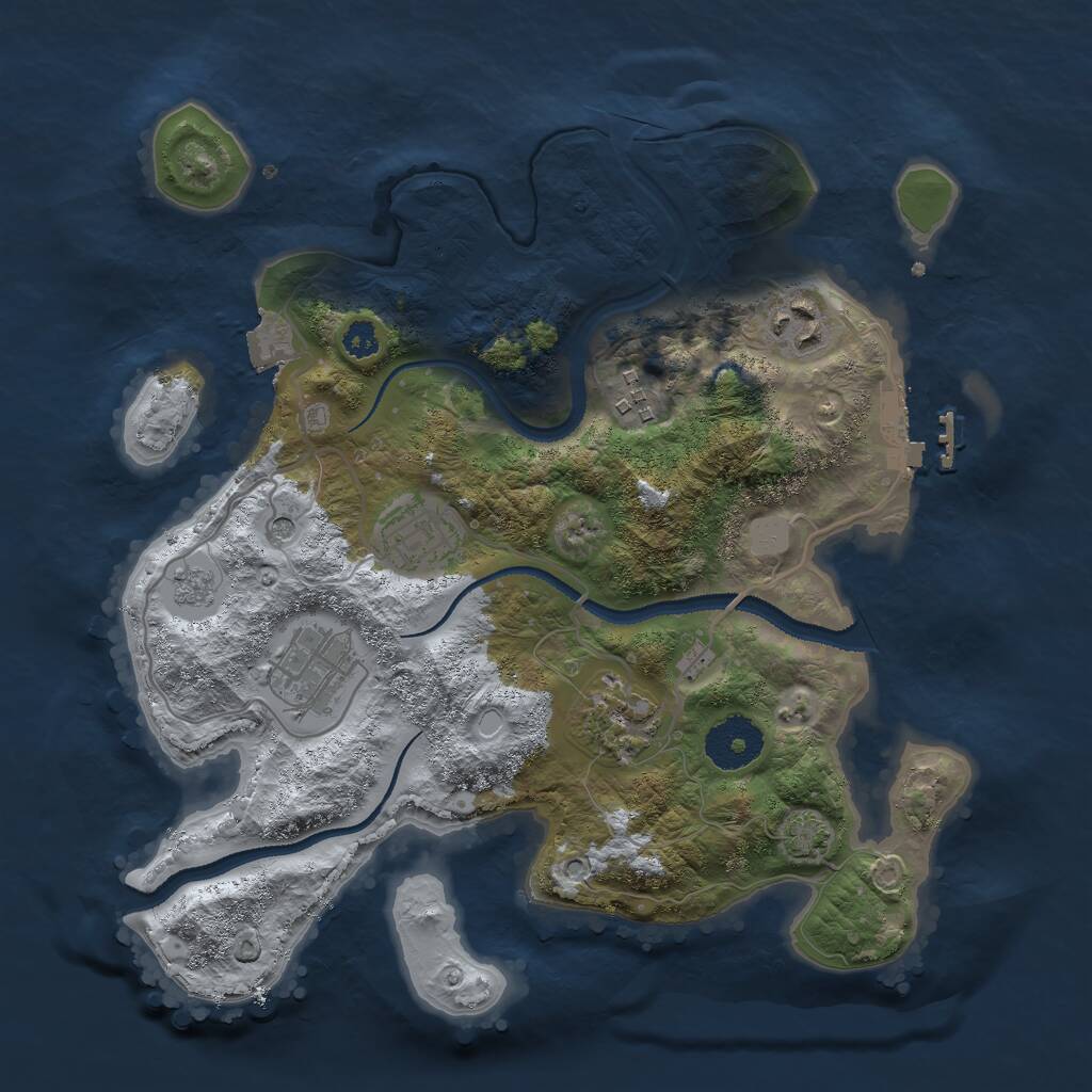 Rust Map: Procedural Map, Size: 3000, Seed: 26387, 10 Monuments