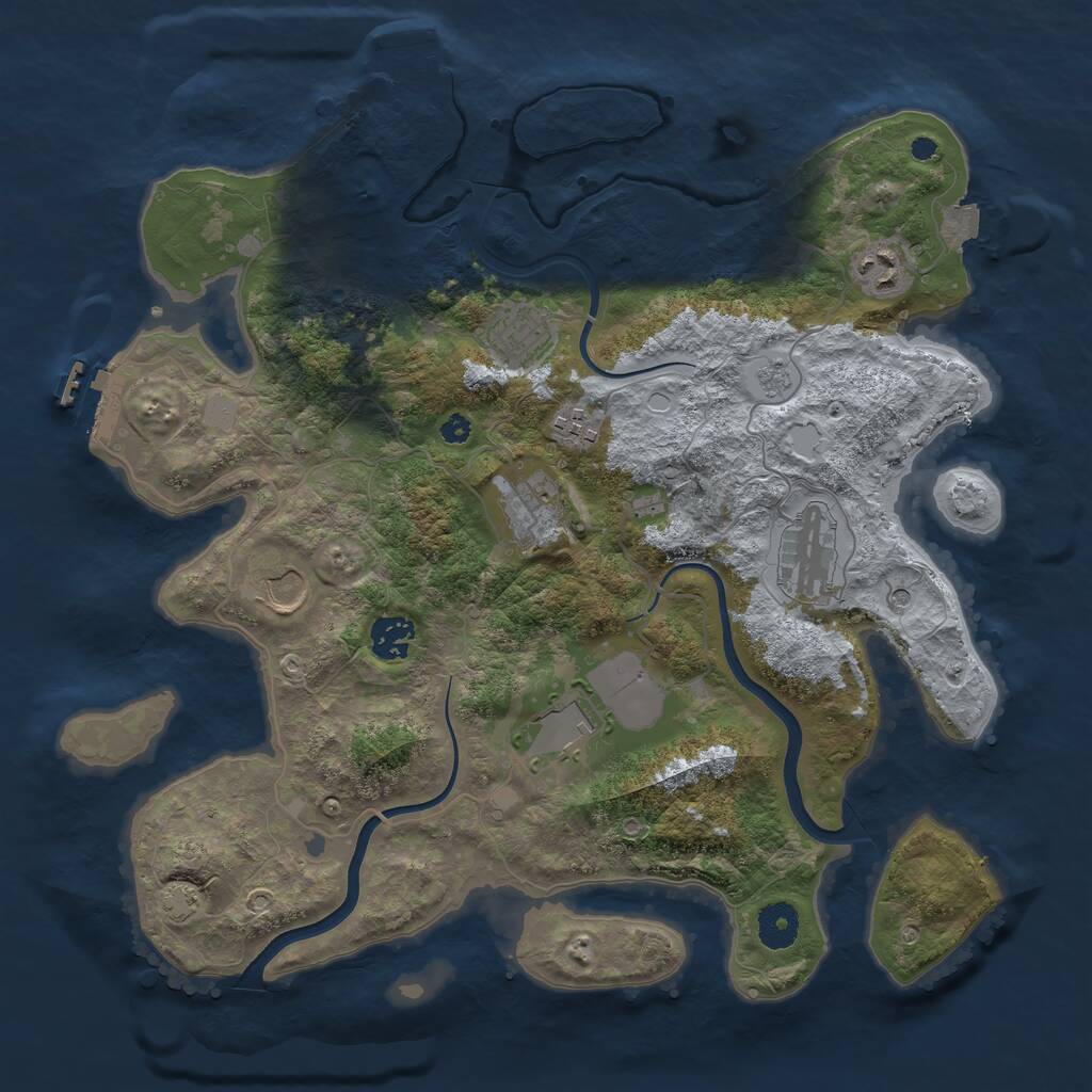 Rust Map: Procedural Map, Size: 3686, Seed: 1337, 14 Monuments