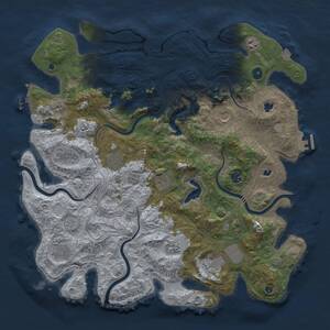 Thumbnail Rust Map: Procedural Map, Size: 4500, Seed: 1937104490, 16 Monuments