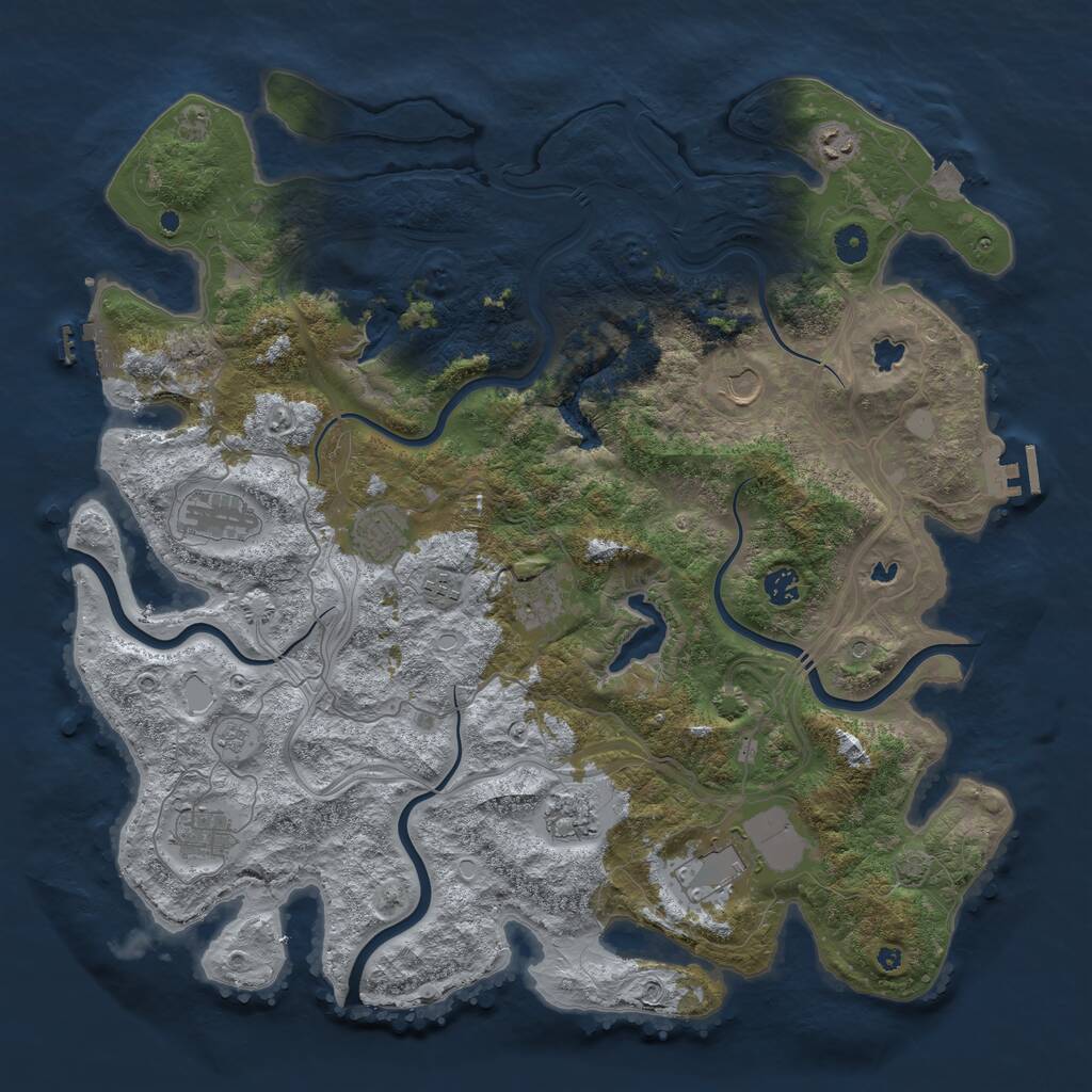 Rust Map: Procedural Map, Size: 4500, Seed: 1937104490, 16 Monuments